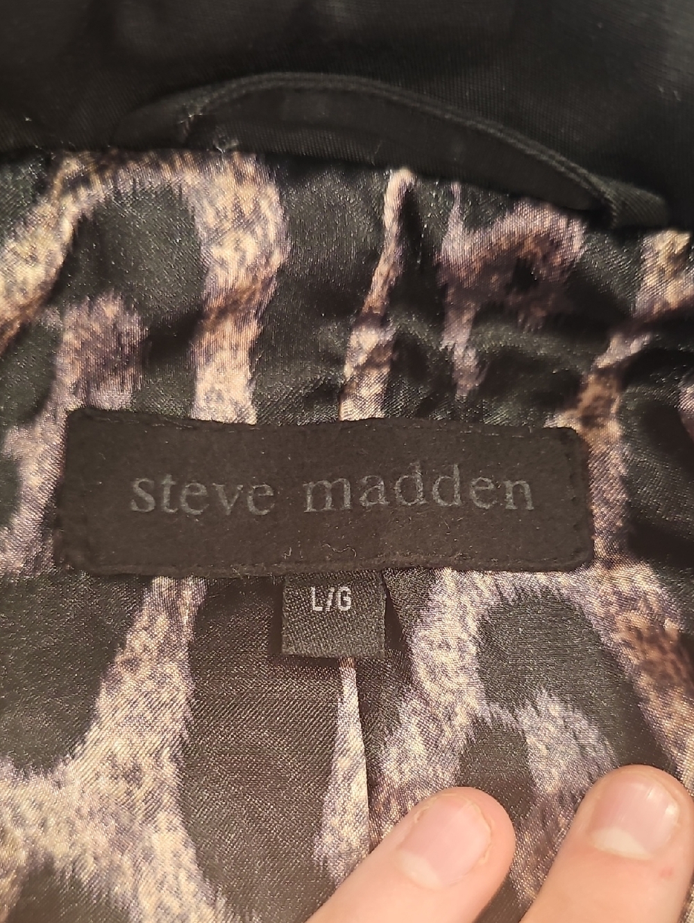 Q Black And Leopard Spots Steve Madden Jacket Size Large. - Picture 3 of 9